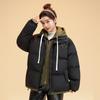 New Winter Fake Two-piece Hooded Cotton-padded Jacket Women's Winter Casual Loose Bread Coat with Contrasting Cotton Coat.