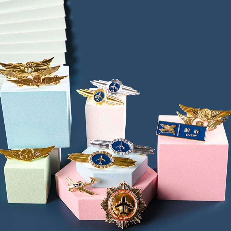 Pilot Badge Captain Chest Badge Aviation Wing Badge Metal Airlines Pin Pilot Badge Pin for Aviation Enthusiasts
