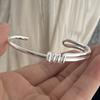 Bracciale Retro 100% Argento Sterling 925 per Donne Uomini Vintage Fatto a Mano Stretto a Barra Regalo di Compleanno