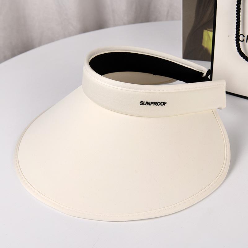 UV Empty Top Sunscreen Hat Women's Summer UV Protection Sunshade Ice Silk Cool Hat Cycling Big Eaves Cover Full Face Sun Hat Women