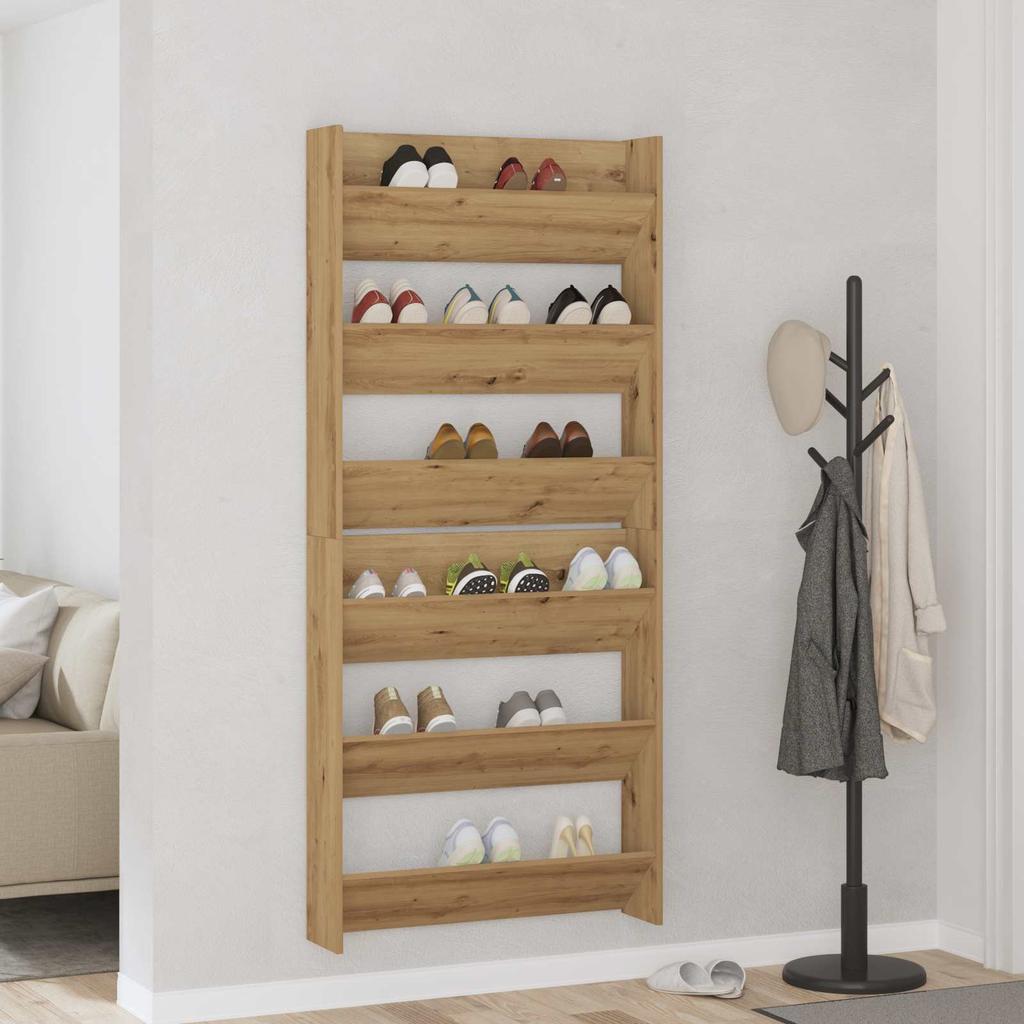 Shoe Cabinet 2 pcs Artisan Oak 85 x 18 x 90 cm Particleboard