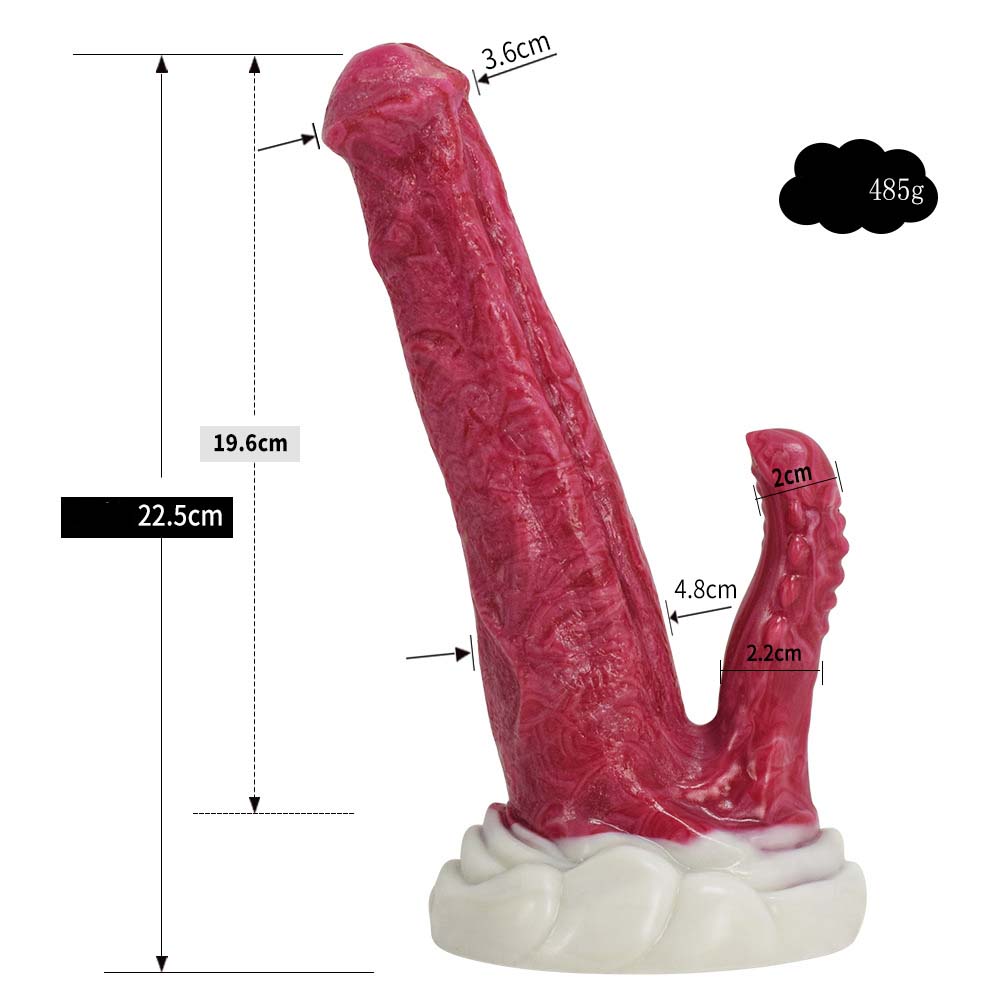 Velký a malý dračí kůň Tess dvouhlavé dildo