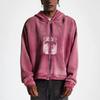 ERD 2026 Washed Distressed Zip-Up Hoodie Men Loose Fit Cotton Pullover With Print