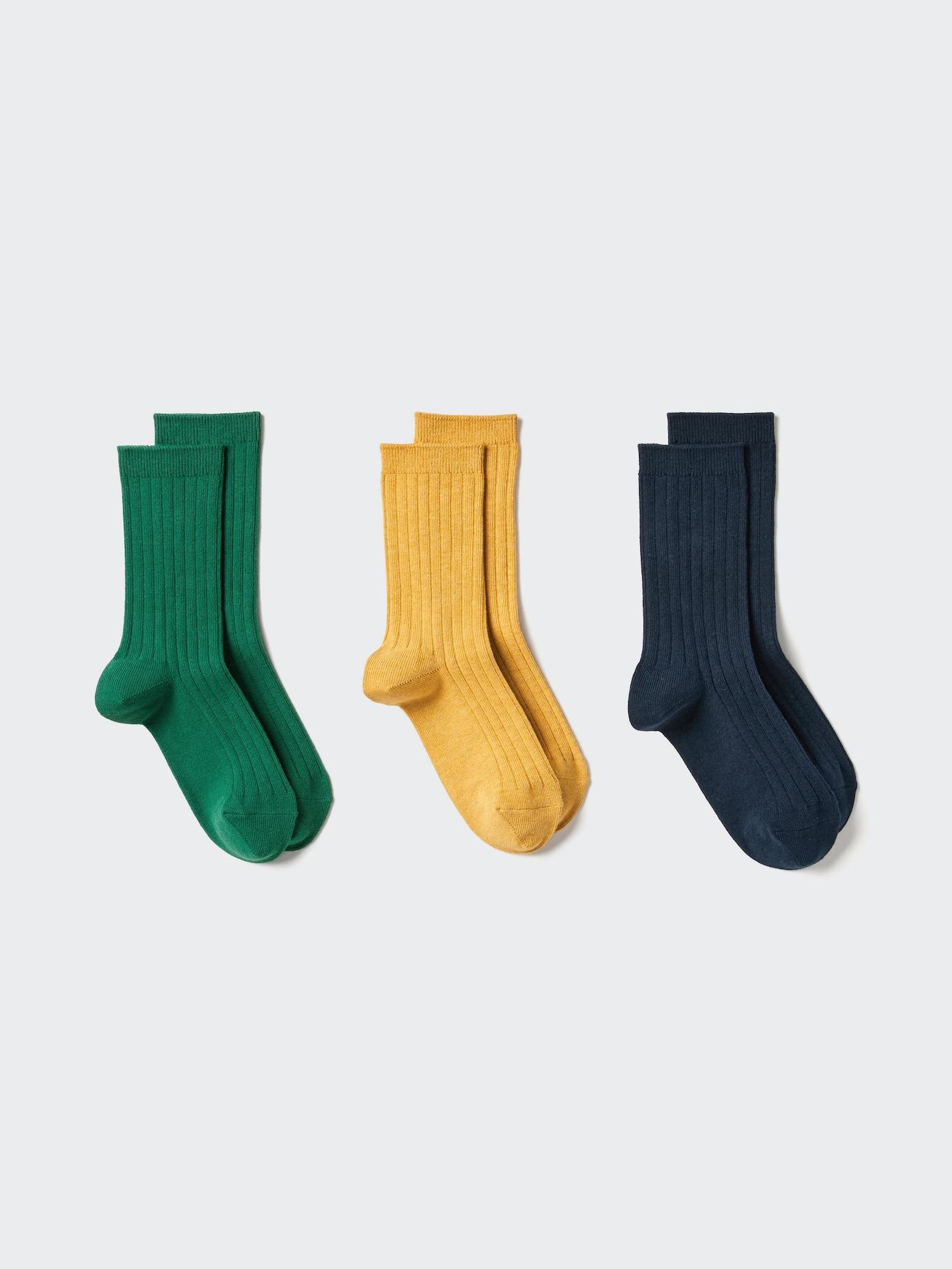 Носки Uniqlo Japan 3 пары 55 GREEN/2024cm black
