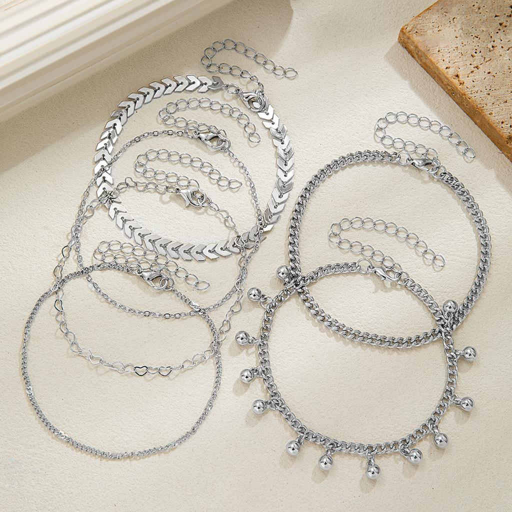 Women's Bohemian Style Multi-Layer Anklet Set, Niche Design Bell Tassel Anklets for Stackable Wear