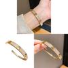 18k Gold Plated Zirconia Hollow Cuff Bracelet For Women Fashion Jewelry