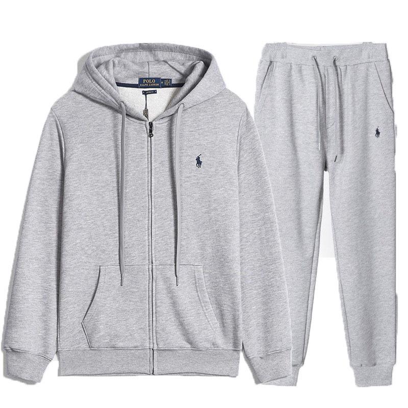 Unisex Embroidered Polo Cardigan Hoodie & Pants Set – Spring/Autumn Casual Wear
