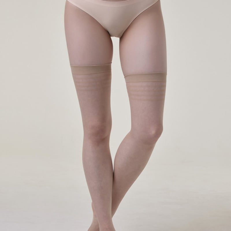 HUGDAY [20 Denier] Gestreifte Overknee-Socken Strümpfe