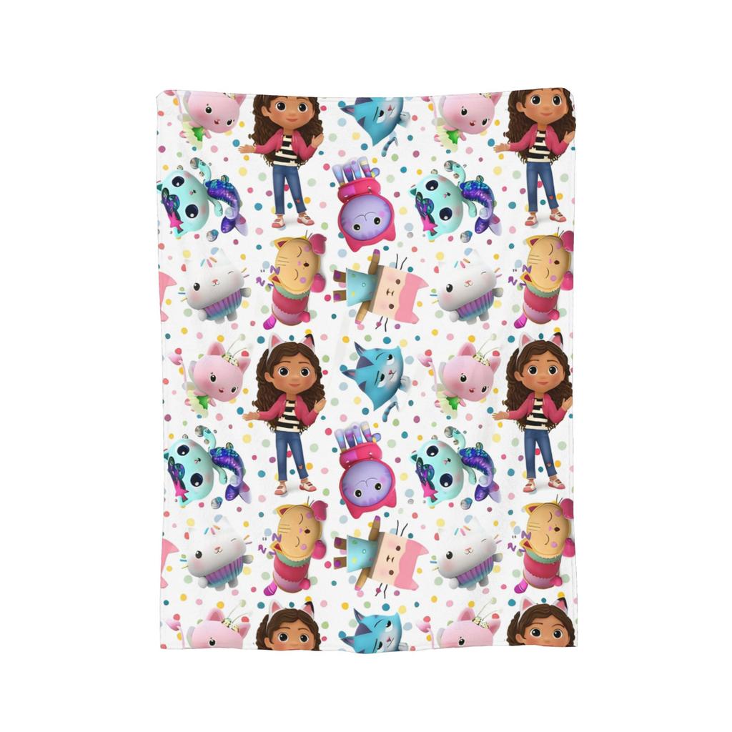 Cartoon Cute Gabby Dollhouse Blanket Velvet Printed  Multi-function Lightweight Throw Blankets for Bedding Car Quilt