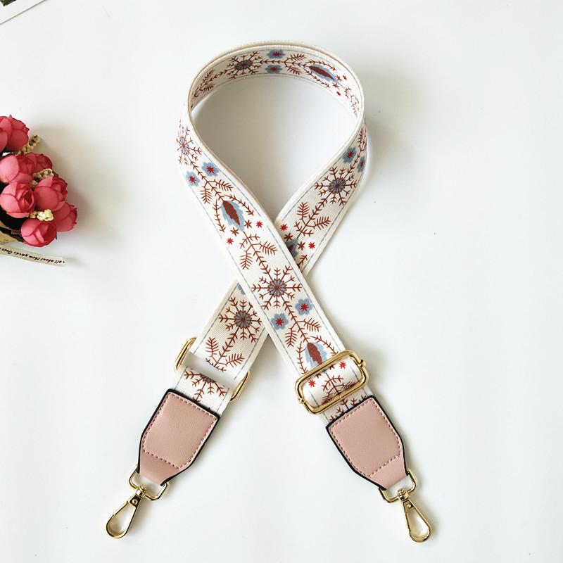 New Luggage Wide Shoulder Strap Fashion Messenger Bag Strap Ethnic Style Contrasting Bag Accessories Versatile Women's Bag Strap