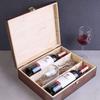 Coffret Boîte Caisse à Vin en Bois Cadeau Marron Brun | Boite Rangement | 3 Bouteilles - CREATIVE DECO