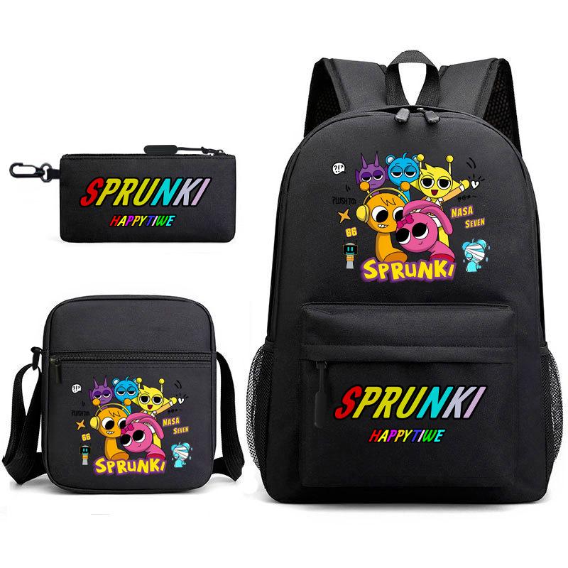 Boys Backpack Rhythm Box Treasure Children's School Bag Anime Satchel Pencil Bag Oxford Cloth Elementary School Student D