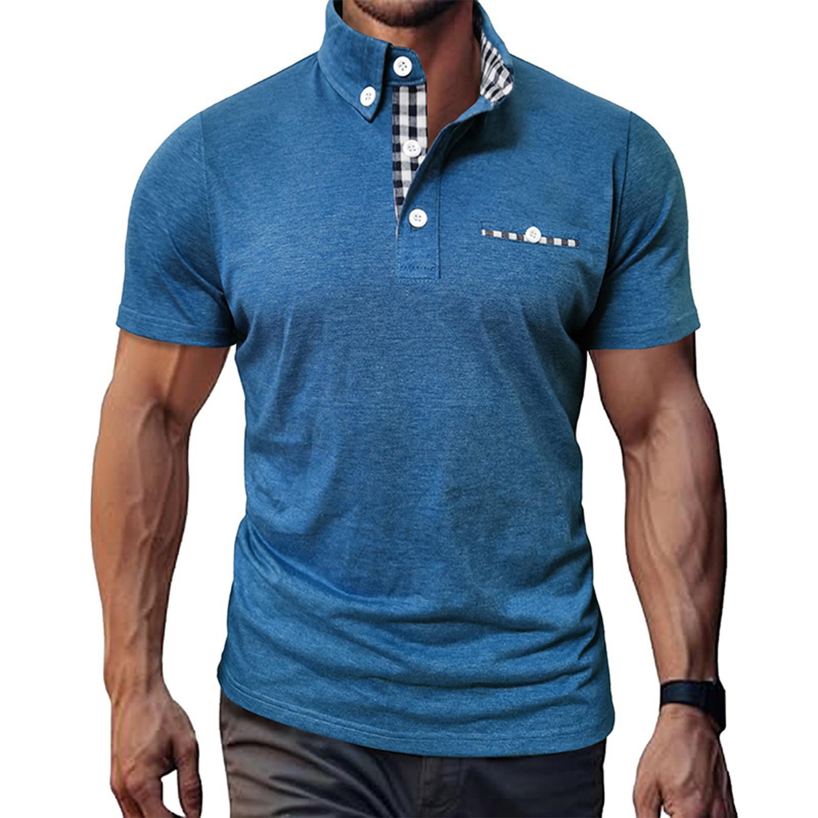 

Мужская футболка уличная повседневная мода с коротким рукавом S синий