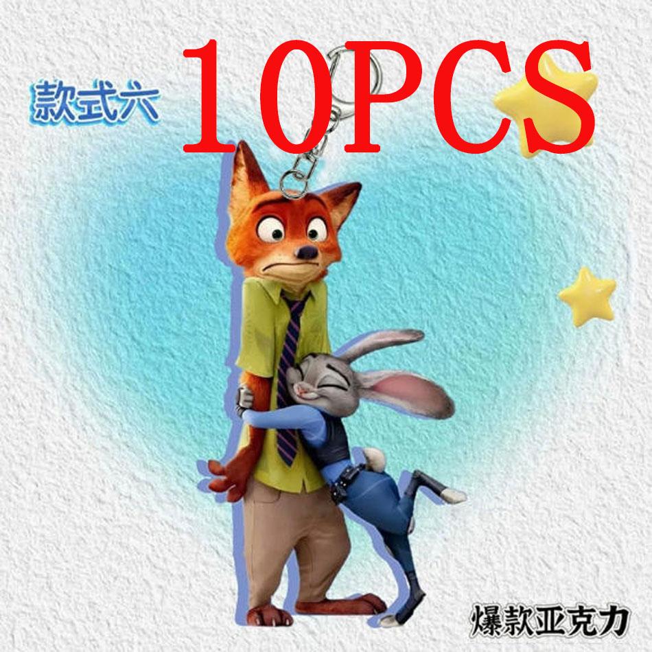 Portachiavi Creativo Carino del Film Zootopia Ornaments in Acrilico Cartone Animato Anime Decorazione per Borse alla Moda Regali per Coppie Amici