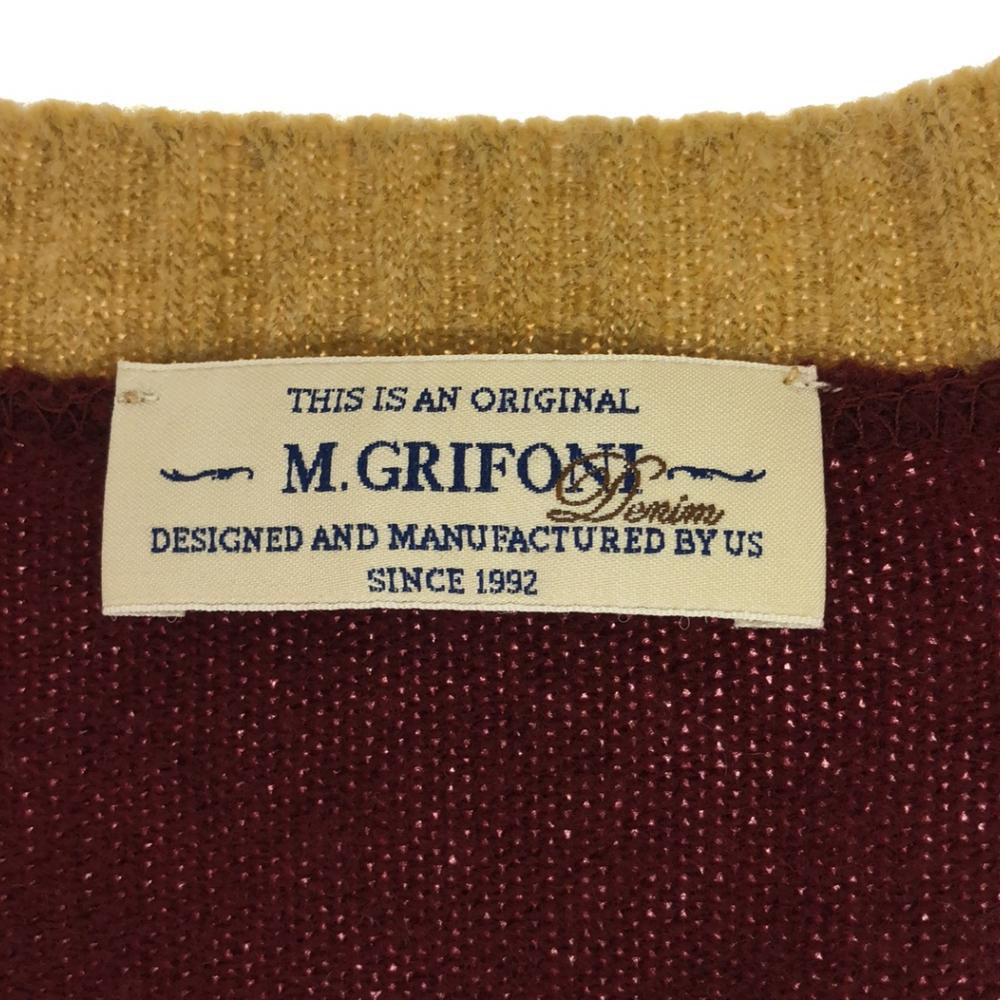 M.GRIFONI Fabricat în Italia lână Model Bordură Mânecă lungă cardigan tricotat 50 Bărbați Folosit