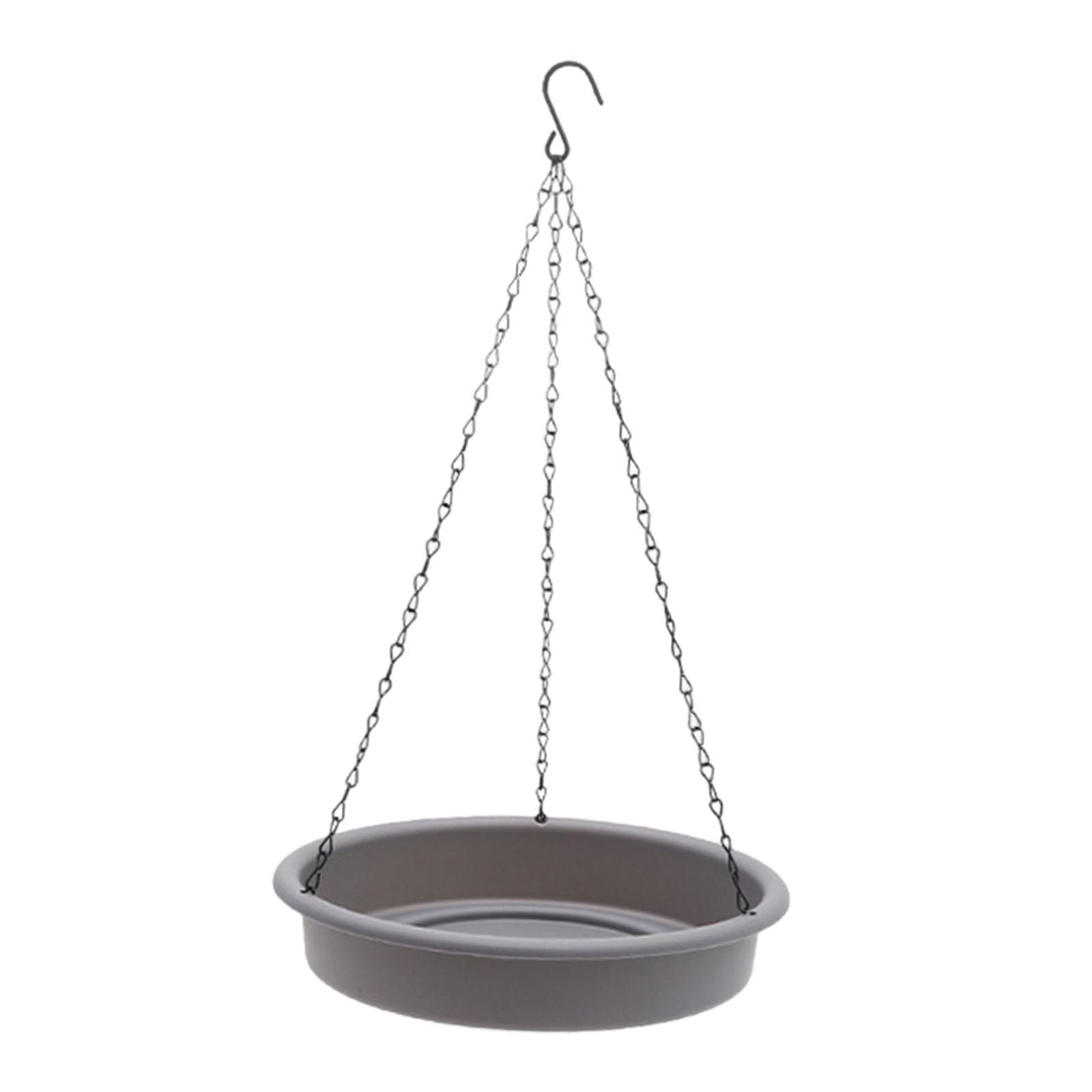 Bird Waterer Feeder and Chain Feeding Dish, Large Capacity Hanging Bird Bath Feeding Tray