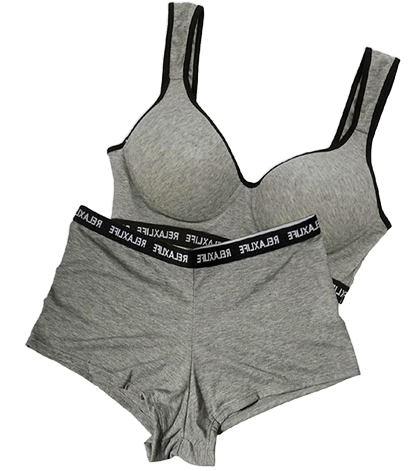 

Chica Hurra Спортивный бюстгальтер и трусики Размер Боксеры и Доступен в Также стильный спортивный бюстгальтер и трусики Женский комплект, Серый, L, Половина длины, Без косточек, серый