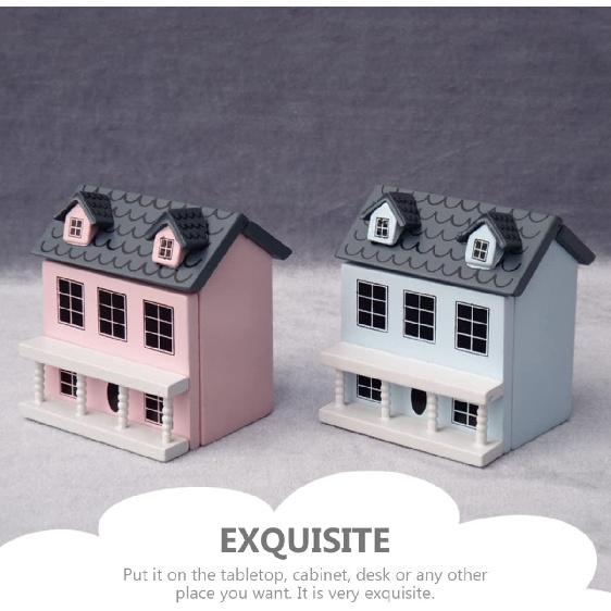 Toyvian Miniature Wooden Dollhouse Kit - Christmas Village Houses & Tiny Toy House Model