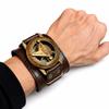 Handgefertigte Messing-Sonnenuhr-Armbandkompass-Uhr, Nautisches Lederarmband, Maritime Sammlerstück, Maritimes Armbandzubehör