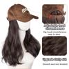 Kaffefarget baseballcap wave litt rullet parykk syntetisk fiberparykk for kvinner egnet for Halloween og julefester