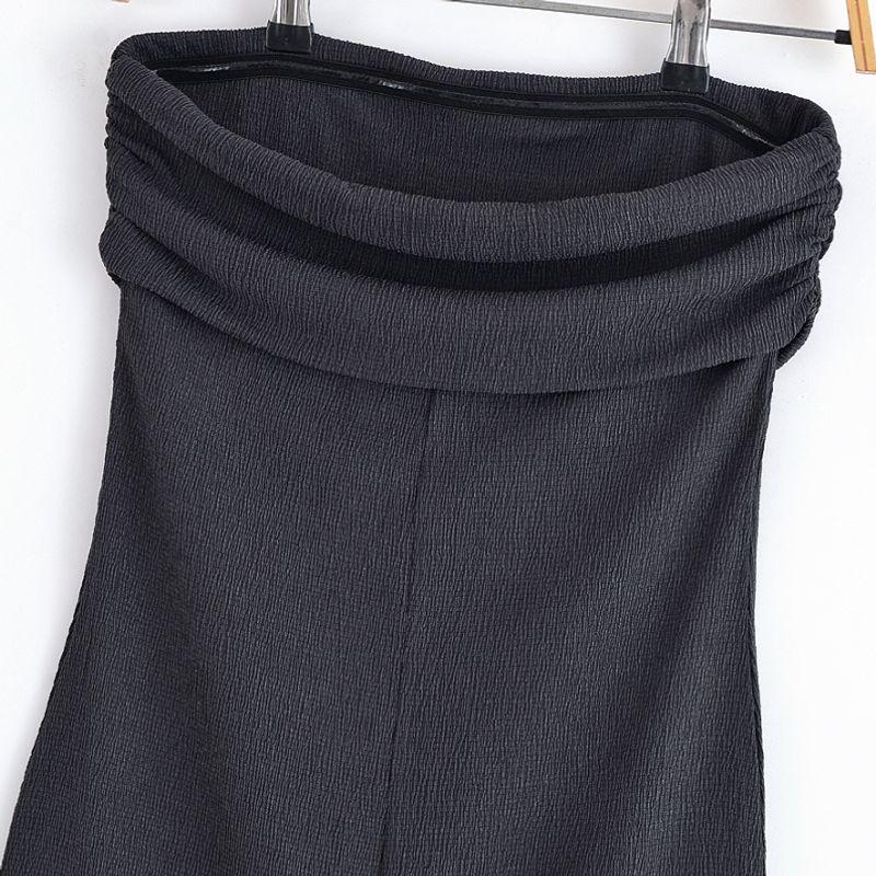 Kaslead New Women Clothes Western Style Fashion Slim Fit Wrap-around off-Shoulder Midi Dress 9144303