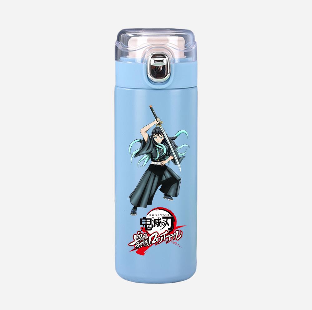 Cană Termos Imprimată Anime Demon Slayer Sticlă de Apă Portabilă din Oțel Inoxidabil Etanșă Camping Cană de Apă 400 ml Cadou