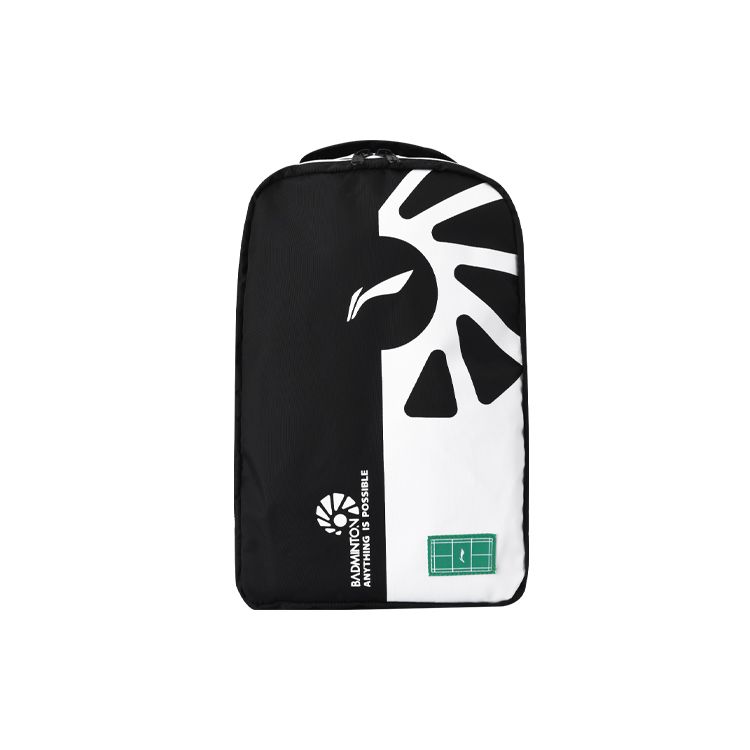 Li Ning Competition Training Breathable Durable Lightweight Polyester Shoe Storage Box Unisex Storage Box Black White ABLS029-1 Black White