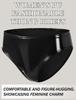 Maeau Glossy Sexy Seamless Size M Women's T-Back Panties, Lingerie, Panties, Non-Slip, Low-Rise, Non-See-Through, Black,
