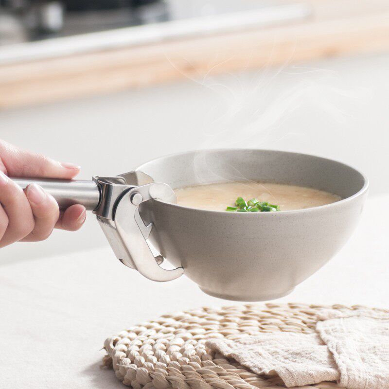 Anti-Scalding Bowl Clamp, 304 Stainless Steel Multifunctional Kitchen Tool, Plate Gripper, Non-Slip