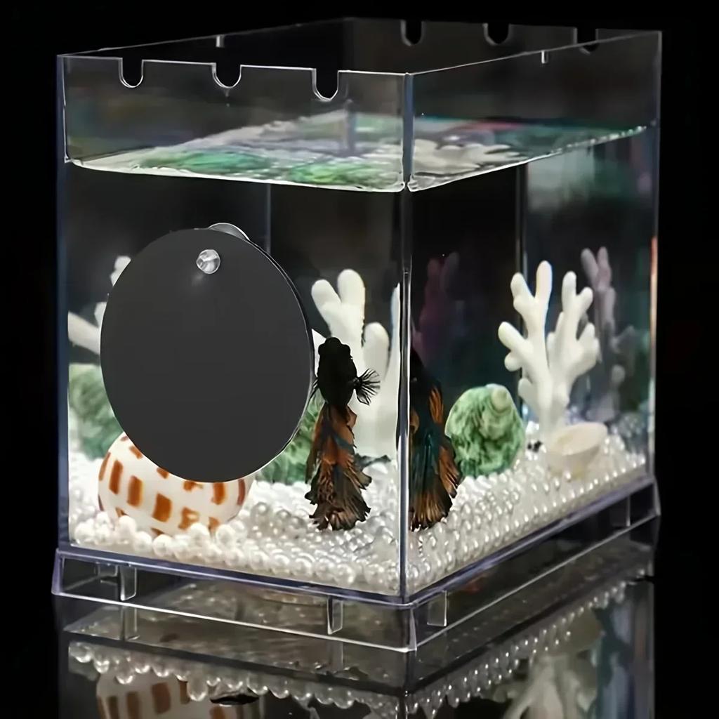 Floating Betta Exercise Mirror Dia.  Floating Round Mirror Fish Tank Antidepressant Betta Training Mirror