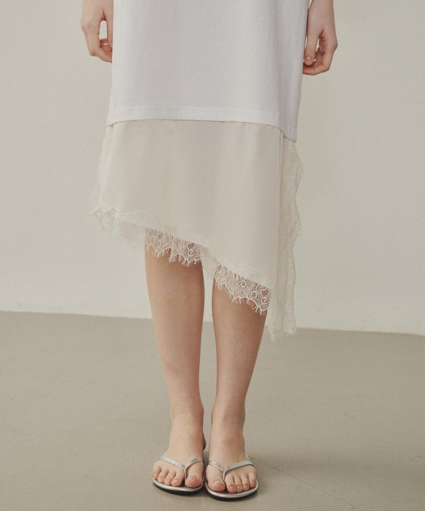 Melly And Rose Satin Color Block Jersey Dress (315124)_White