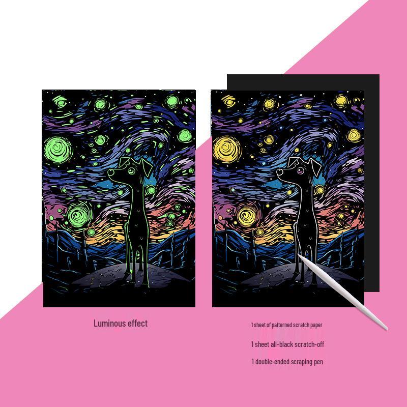 Yuelu Ночь Свечения А3: Творческая и образовательная скретч-бумага для взрослых DIY.
