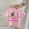 Gabby Dollhouse T-shirts for Children Anime Cartoon Number Printing Top Summer Short Sleeved Clothing Girls Fashion Pink Clothes