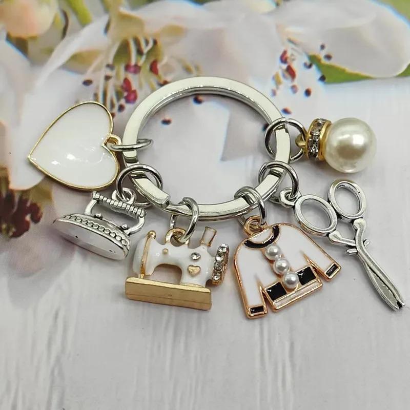 Подвеска Швейная Машина: Брелок-брелок «Ножницы, Утюг, Сердечки» для портных и дизайнеров