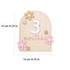 Girls Boys Newborn Photography Props Baby Milestone Photo Props Wooden Baby Monthly Milestone Cards 3D Flowers Double Sides