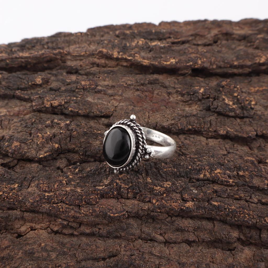 Schwarzer Turmalin Ring Edelsteinschmuck, 925 massiver Sterlingsilberring, Handgefertigter erstaunlicher Ringschmuck Geschenk für sie