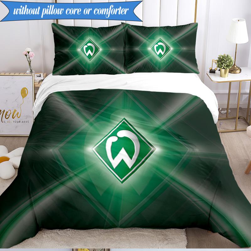 3-teiliges Werder Bremen Fußball Bettwäsche-Set 2D-Druck (Enthält 1 Bettbezug + 2 Kissenbezüge Ohne Füllung), Schlafzimmerdekoration, Ventilatorgeschenk