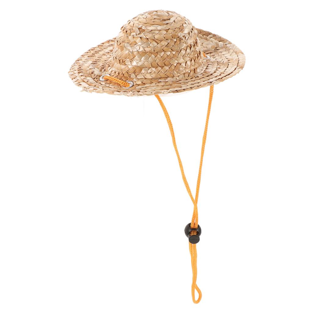 Pet Straw Hat Adjustable S Size Breathable Dog Hats Sun Bucket for Garden Beach Small Dogs Cats Pet Straw Hat Dog Hats