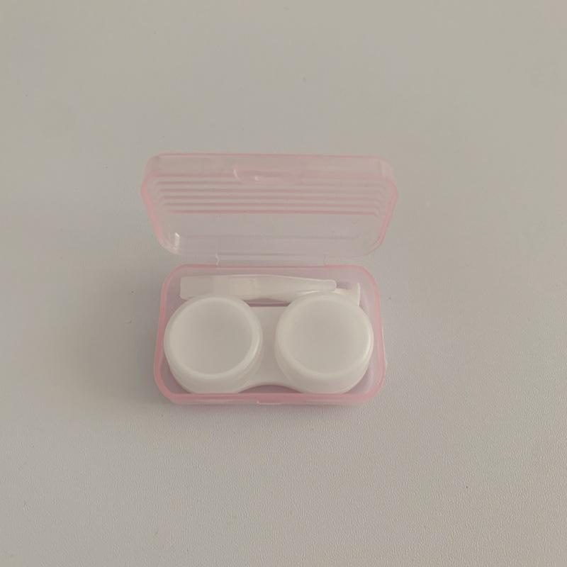 Mini Solid Color Contact Lens Case Contact Lens Container Girls Travel Holder Storage Eye Container with Mirror