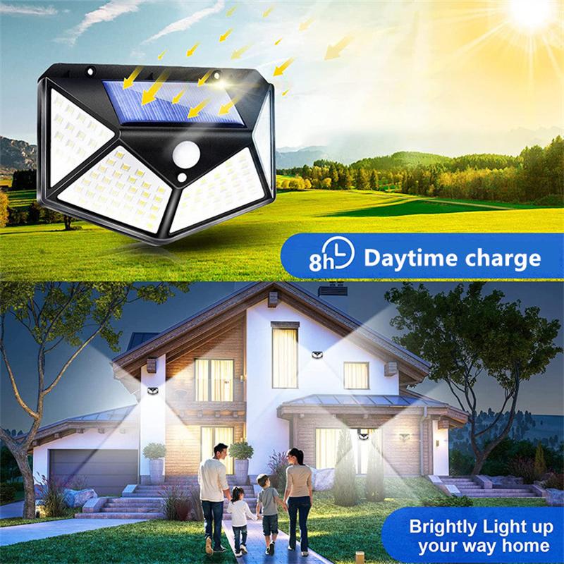 Solar Lamp Outdoor Garden Decoration Solar Led Light Waterproof Sunlight Powered Spotlight with Motion Sensor