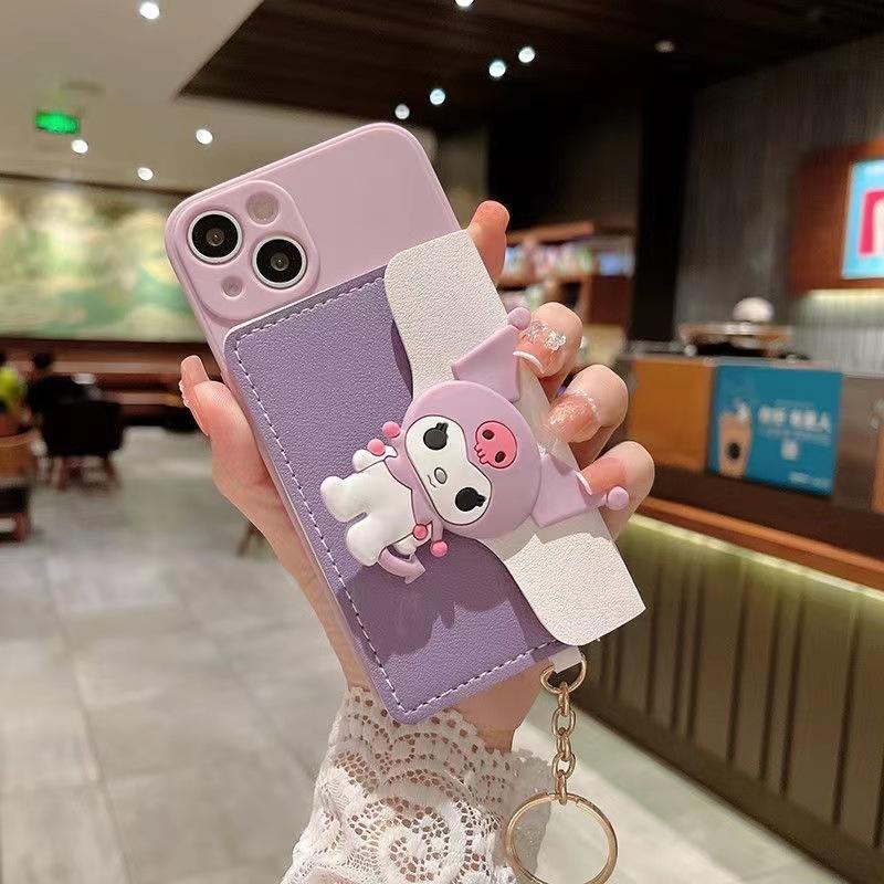Applicable To Samsung A17 Card Bag, Mobile Phone Case A34 Cartoon Lying Down A24 Kulomie A53 Messenger Rope Soft Woman