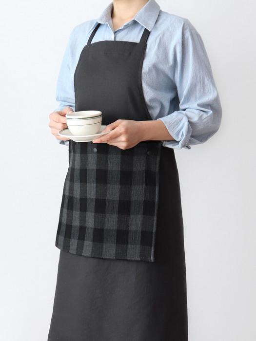 Kamomekitchen Kamome Kitchen 2-in-1 Apron and Kitchen Towel Set - Charcoal charcoal + charcoal check