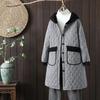 Winter Warm Hooded Padded Jacket Retro Floral Large Size Thickened Cotton Coat