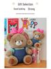 Pink Bow Fifi Bear Plush Doll - Cute Cartoon Animal Toy for Birthdays and Hugs