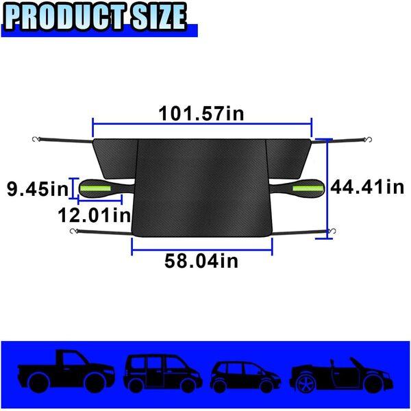 Car Windshield Ice Snow Cover with Magnetic Edges, Heavy Duty Oxford Fabric Windscreen Pro