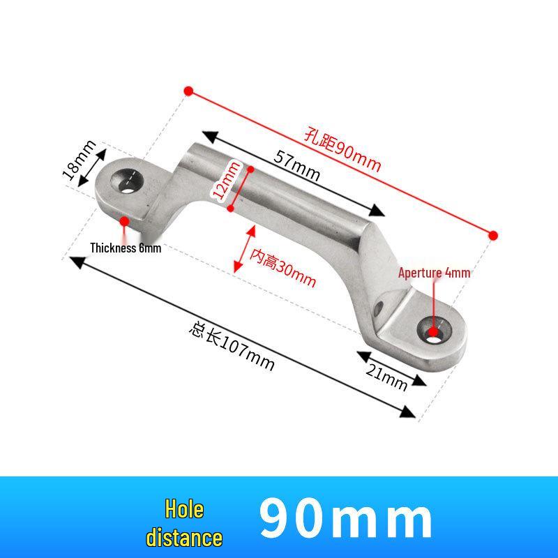 304 Stainless Steel Heavy-Duty Bow-Shaped Surface-Mounted Door Handle