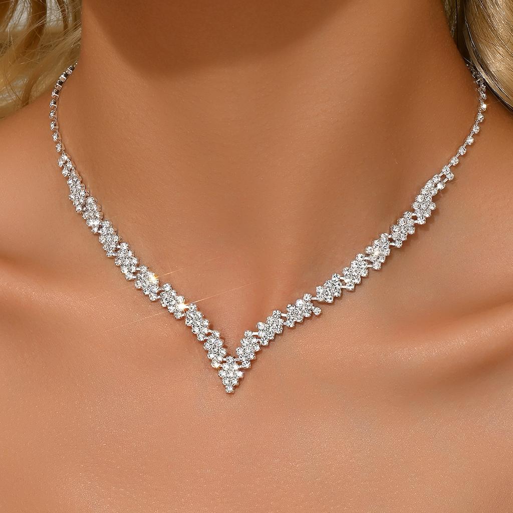 Collana Esclusiva in Pieno Diamante Gioielli Collana Collo in Pieno Diamante Vestito da Sera Luce Lusso Elegante Semplice Accessori