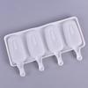 Silicone Frozen Ice Cream Mold Juice Popsicle Maker Ice Lolly Mould - 4 Cell
