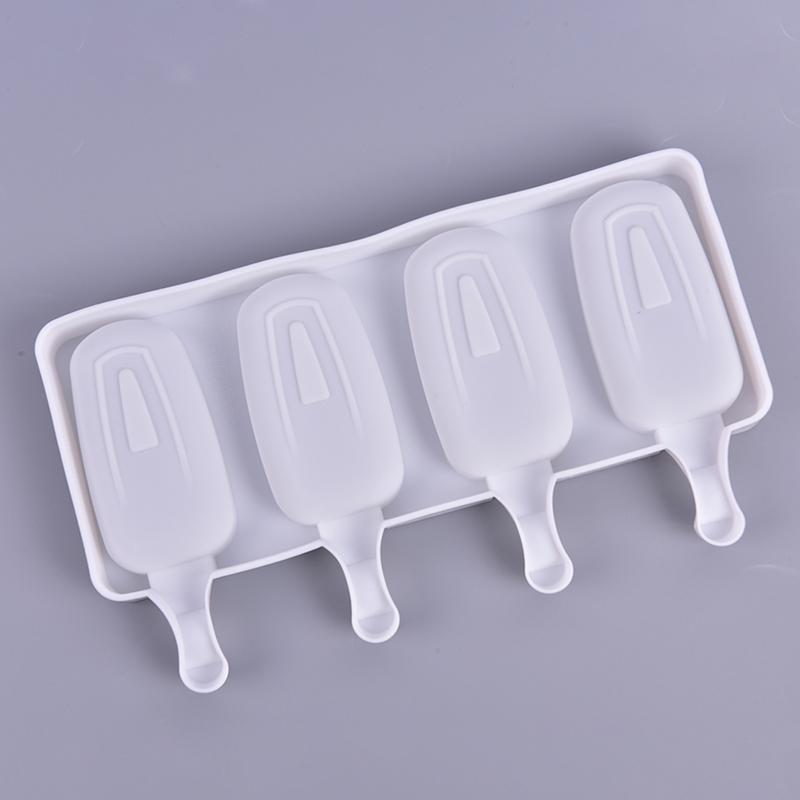 Silicone Frozen Ice Cream Mold Juice Popsicle Maker Ice Lolly Mould - 4 Cell