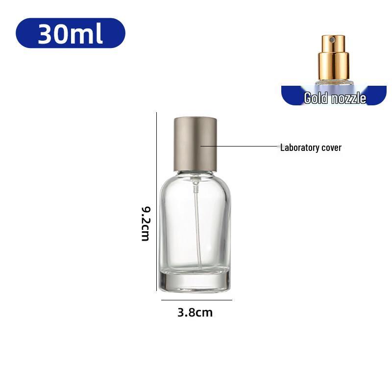 OIMG 30ml Round Glass Perfume Refill Bottle with Golden Sprayer